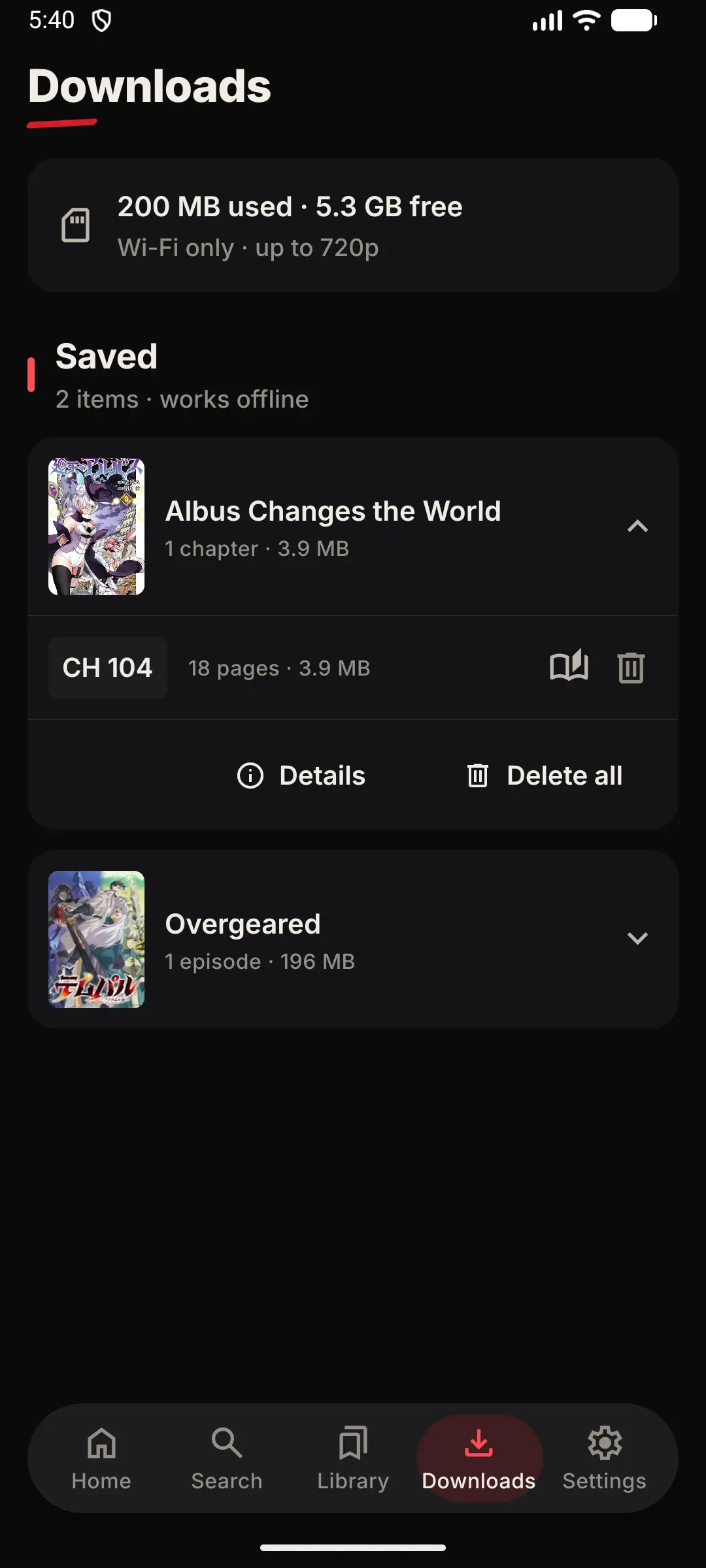 Offline Downloads